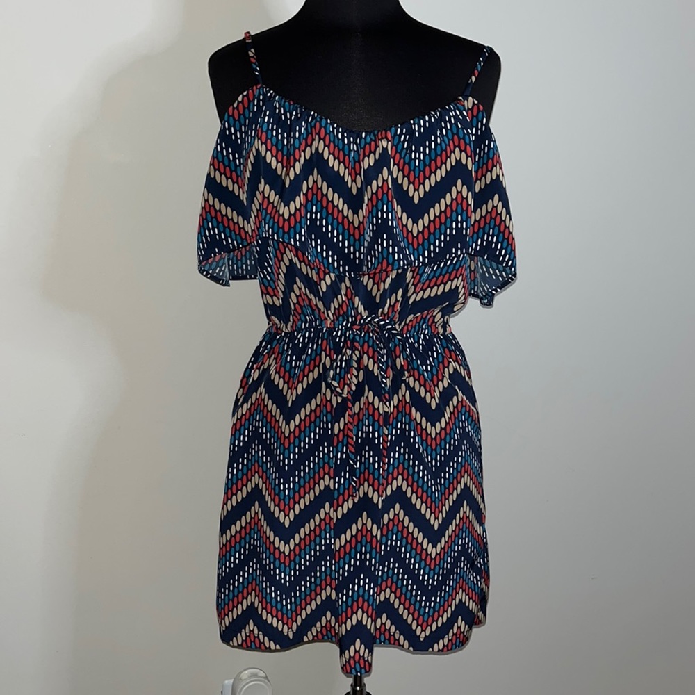 GLAM Ruffled Strap Mini Dress